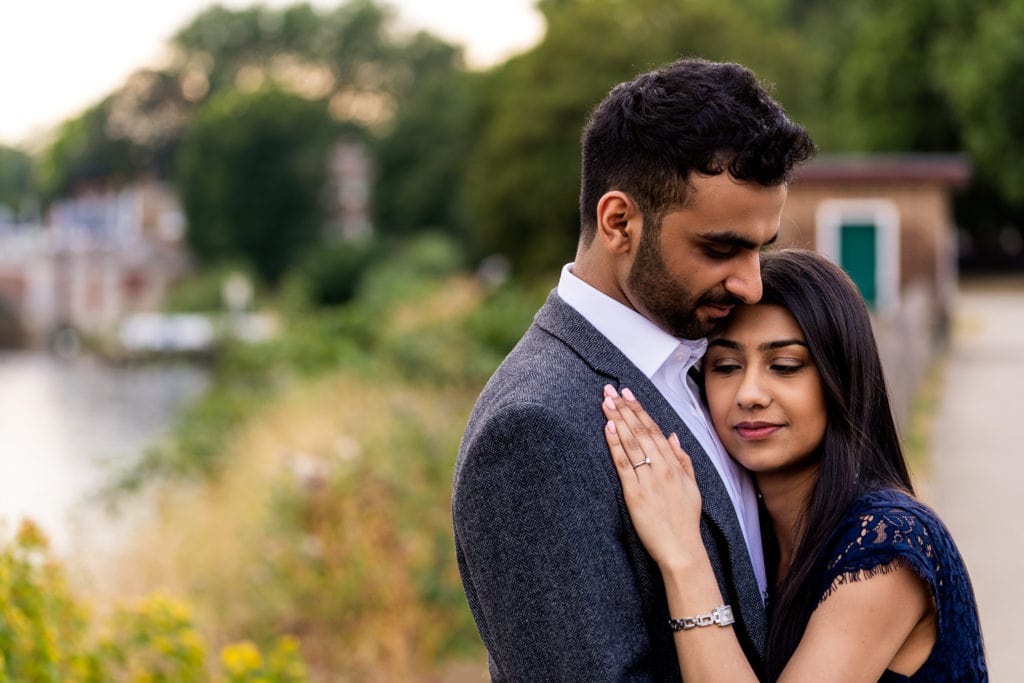 sweet intimate moment captured of couple during proposal wedding shoot | Alex Buckland Photography