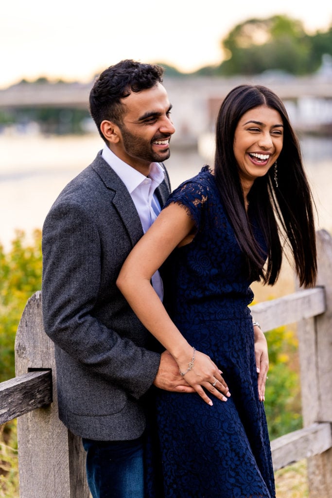 smiling happy couple in wonderful proposal shoot