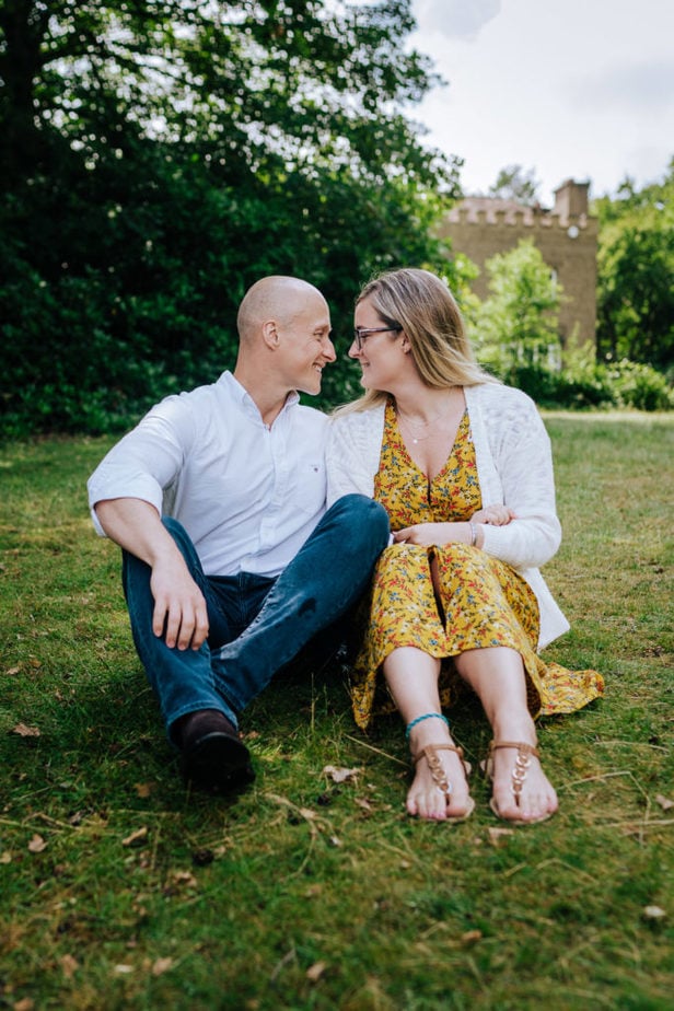 Virginia Water Engagement Shoot | Surrey Wedding Photographer | engagement shoot with a dog