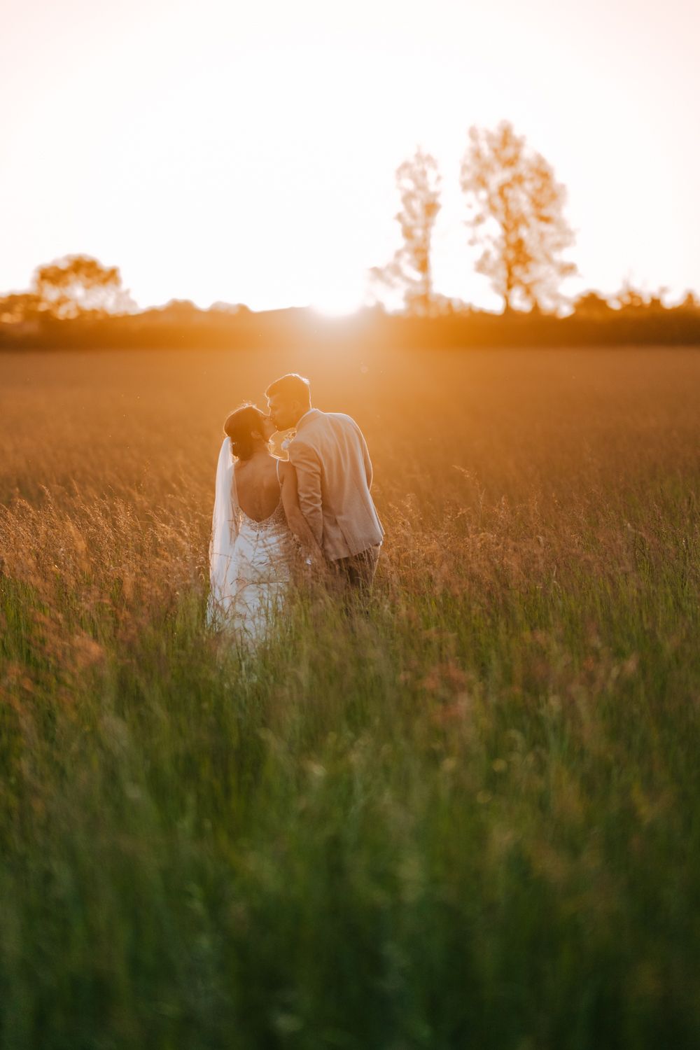gorgeous sunset portrait during a Kent early summer wedding | Kent Wedding Photographer | Alex Buckland Photography