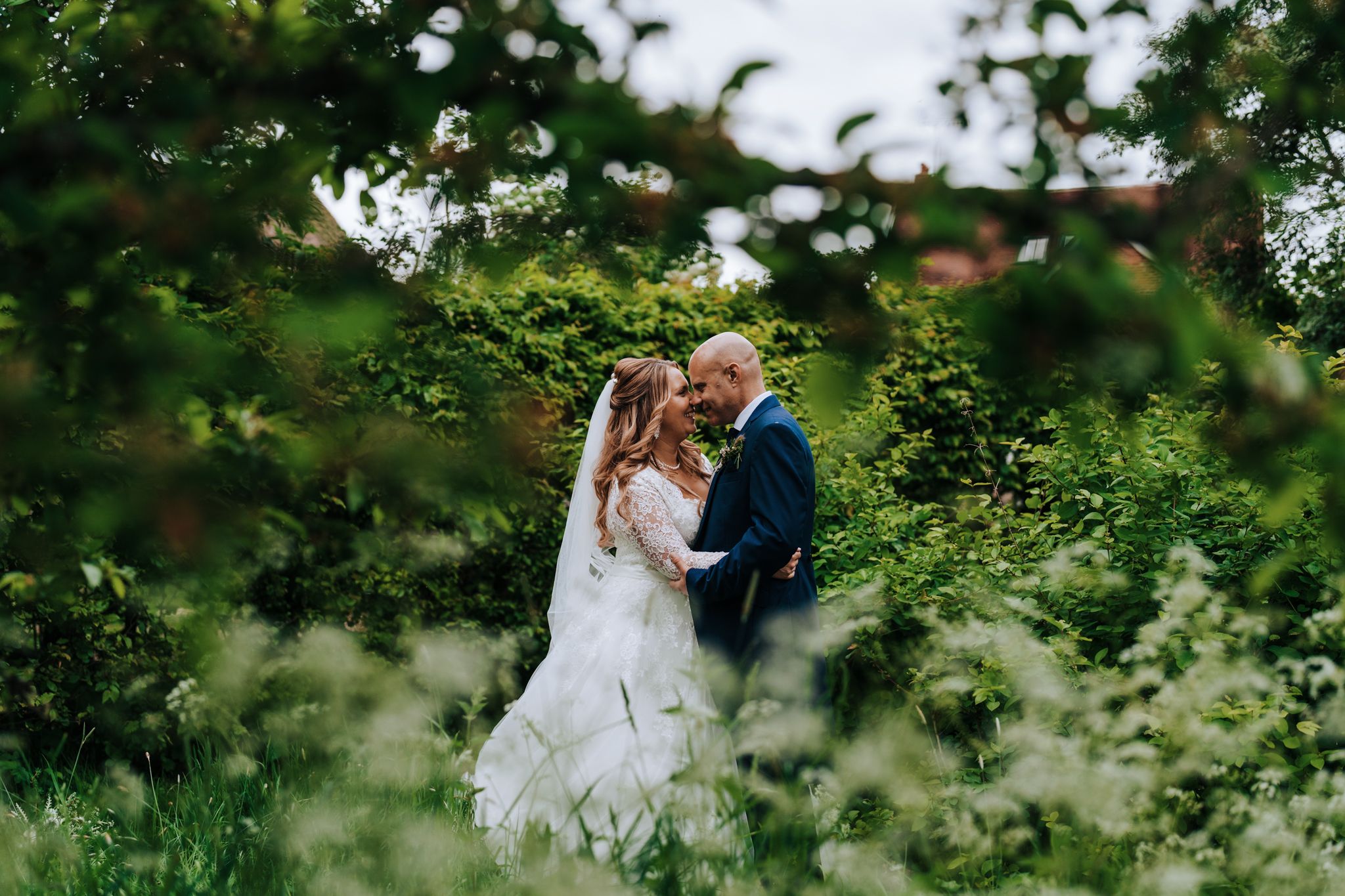Samantha and David on their wedding day at Gate Street Barn, Surrey